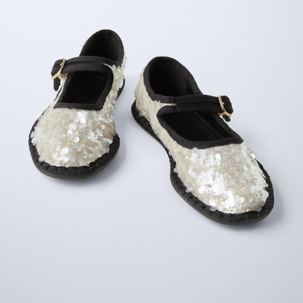 ZARA SEQUIN BALLET FLATS Sequin Ballet Flats with Bow bloggers favorite
